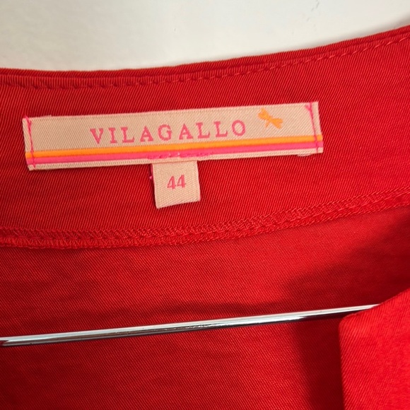 Vilagallo Jacket Red Lightweight 3/4 Sleeve Slouchy Silky Size 44 Large - Picture 10 of 11